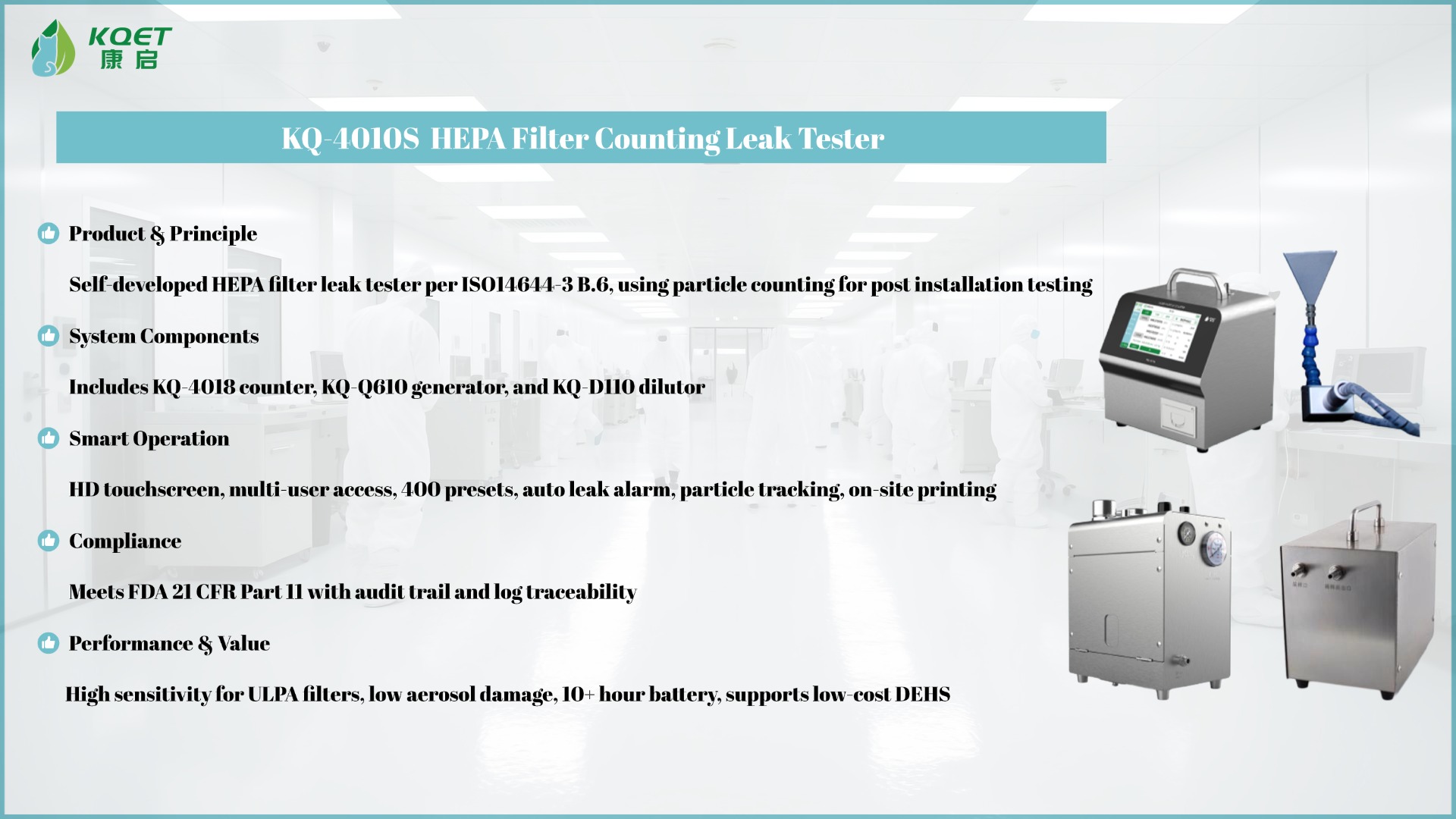 KQ-4010S HEPA Filter Leak Tester